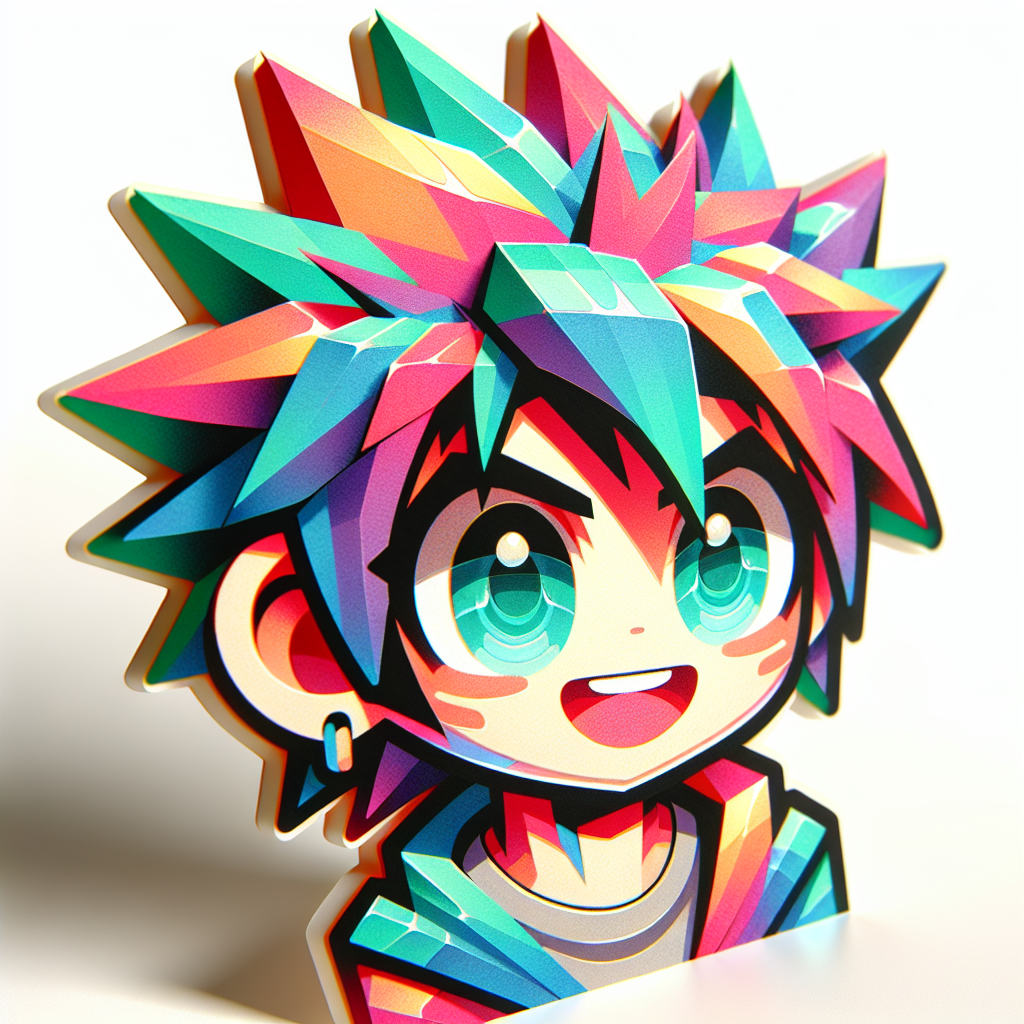 a sticker of a boy in vibrant color